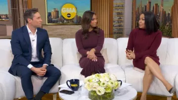 Vestido de punto de Maje con jersey extraíble usado por Stephanie Ramos, visto en Good Morning America el 4 de marzo de 2026