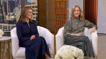 Ba&Sh Mocean Blouse worn by Lara Spencer as seen in Good Morning America on March 9, 2026