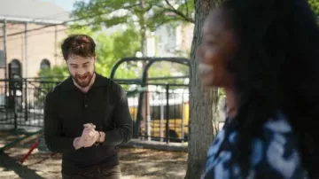 Everlane The Long Sleeve Pique Polo worn by Arthur Tobin (Daniel Radcliffe) as seen in The Fall and Rise of Reggie Dinkins (S01E02)