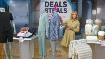 J. Crew Camisa de gabardina-vestido que lleva Tory Johnson tal como se ve en Good Morning America el 11 de marzo de 2026