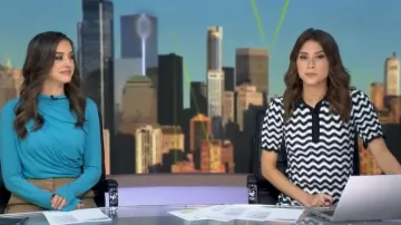 Derek Lam 10 Crosby Wavy Stripe Knit Dress worn by Sophie Flay as seen in Good Morning America on March 11, 2026
