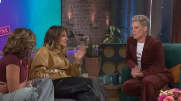 Dorothee Schumacher Twisted Structure Corduroy Flared Pants worn by Pink as seen in The Kelly Clarkson Show on March 2, 2026