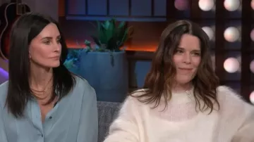 Brunello Cucinelli Mohair and Silk Sweater worn by Neve Campbell as seen in The Kelly Clarkson Show on March 3, 2026