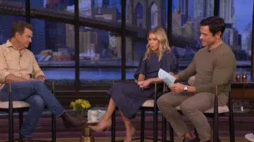 Chloe Balloon Sleeve Belted Linen Drill Dress worn by Kelly Ripa as seen in LIVE with Kelly and Mark on March 11, 2026