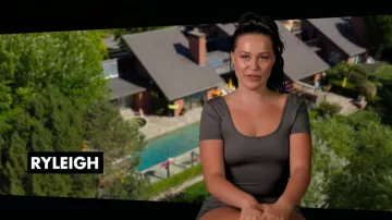 Oh Polly Scoop-Neck Unitard in Washed Charcoal worn by Ryleigh Gregory as seen in Canada Shore (S01E08)