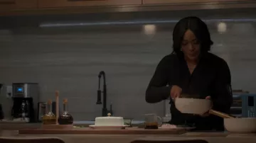 Sacai Nylon Twill Cotton Knit Cardigan worn by Athena Grant (Angela Bassett) as seen in 9-1-1 (S09E12)