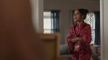 Natori Deco Satin Robe worn by May Grant (Corinne Massiah) as seen in 9-1-1 (S09E12)