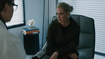 Akris Punto Leopard Print Trench Coat worn by Winnie Crawford (Henny Russell) as seen in Elsbeth (S03E12)