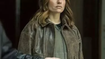 Eva Ramos FBI S08 Chaqueta de cuero marrón