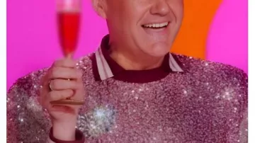 Ross Mathews RuPauls Drag Race S18 Pink/Silver Sequin Sweater