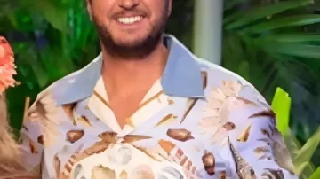 Luke Bryan American Idol S24 Denim Collar Hawaiian Shirt