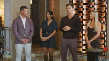 Brunello Cucinelli Wool and Cashmere Flecked Chevron Deconstructed Blazer worn by Jesse Palmer as seen in Bachelor Mansion Takeover (S01E02)