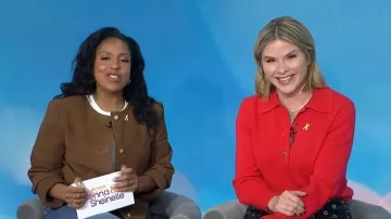 Ann Taylor The Crew Neck Jacket worn by Sheinelle Jones as seen in Today with Jenna & Sheinelle  on  March 13, 2026