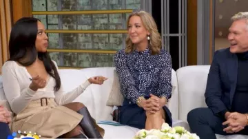 Falda Midi Elie Saab Cotton Drill llevada por Kerry Washington vista en Good Morning America el 18 de marzo de 2026