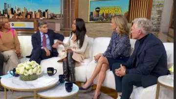 L Roberto Cavalli Eather Knee-High Boots portés par Kerry Washington tels que vus dans Good Morning America le 18 mars 2026