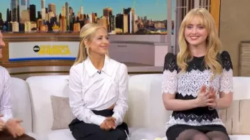 Carolina Herrera Tiered Lace Mini Dress worn by Kathryn Newton as seen in Good Morning America on March 18, 2026