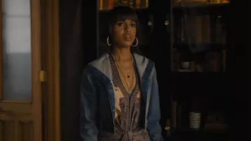 Robe Maxi en coton à motifs d’un dos nez Zimmermann Ascension Plunge Halter Multi Floral portée par Eleanor (Kerry Washington) telle que vue dans Imperfect Women (S01E02)
