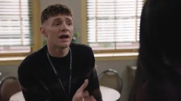 Wax London Wilde Brush Stripe Wool Blend Crewneck Sweater worn by Jacob Hill (Chris Perfetti) as seen in Abbott Elementary (S05E16)