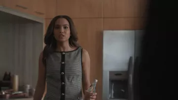 Simkhai Cressida Sleeveless Micro-Check Top worn by May Grant (Corinne Massiah) as seen in 9-1-1 (S09E14)