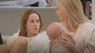 Boys Lie Sunshine & Rainbows Kara Oversize Waffle Knit Sweatshirt worn by Whitney Leavitt as seen in The Secret Lives of Mormon Wives (S04E05)