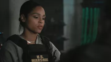 Gorjana Parker XL Necklace worn by Andrea Cruz (Ash Santos) as seen in Marshals (S01E03)