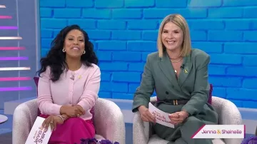 Pantalones de mezcla de lino rectos de mango usados por Jenna Bush Hager como se ve en Today with Jenna & Sheinelle el 23 de marzo de 2026