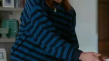 Blue Striped Sweatshirt worn by Liz (Christa Miller) in Shrinking (S03)
