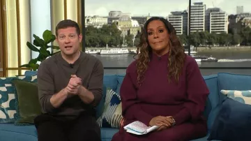 KarenMillen Wool Look Rounded Sleeve Knit Midi Dress worn by Alison Hammond as seen in This Morning on February 2026
