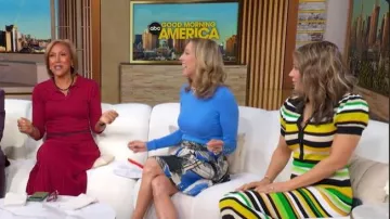 Mini falda A-Line A-A, Xxi Abstract, llevada por Lara Spencer vista en Good Morning America el 24 de marzo de 2026