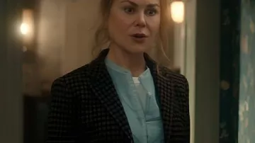 Scarpetta 2026 Nicole Kidman Americana pata de gallo marrón usada por Kay Scarpetta (Nicole Kidman) en Scarpetta