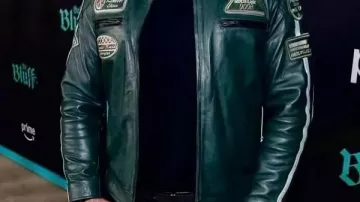 Green Leather Jacket worn by Jesse Kove in The Bluff - Official Trailer | Available In Multi - Audio | Prime Video India