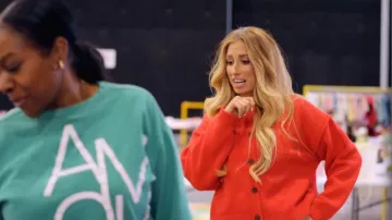 Cárdigan Topshop con costura expuesta y ajuste relajado usado por Stacey Solomon visto en Sort Your Life Out (S06E02)