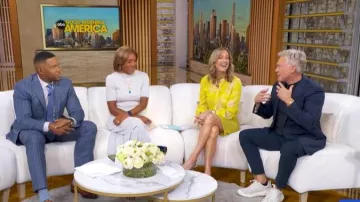 A.L.C. Walter Floral-Print Silk Blouse worn by Lara Spencer as seen in Good Morning America on March 25, 2026