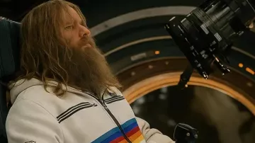 Project Hail Mary Ryan Gosling Rainbow Stripe Zipper Hoodie of Ryland Grace (Ryan Gosling) in Project Hail Mary