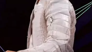 White Crocodile Leather Jacket of Self - Coach (John Legend) in The Voice (S28)