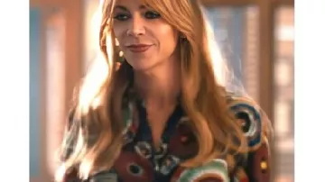 High Potential S02 Morgan Gillory Circle Printed Top worn by Morgan Gillory (Kaitlin Olson) as seen in High Potential