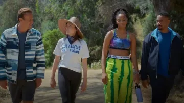 Aviator Nation Full Length Hi-Rise Bolt Fade Leggings worn by Liz (Christa Miller) as seen in Shrinking(S03E09)
