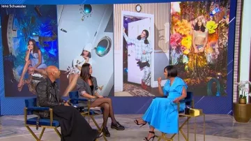 Vestido Popeline de hilo orgánico Ferragamo usado por Tamron Hall visto en el desfile Tamron Hall el 31 de marzo de 2026