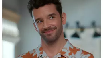 Shrinking S3 Michael Urie Floral Shirt worn by Brian (Michael Urie) in Shrinking (S02)