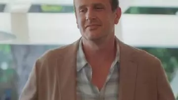 Shrinking S03 Jason Segal Tan Blazer worn by Jimmy (Jason Segel) as seen in Shrinking