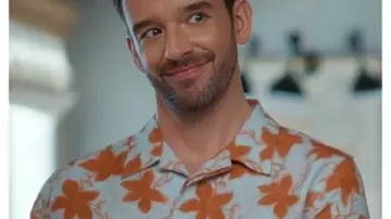 Shrinking S03 Michael Urie Floral Shirt worn by Brian (Michael Urie) as seen in Shrinking