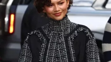 Chaqueta de tweed de Buenos Días América de Zendaya en Buenos Días América