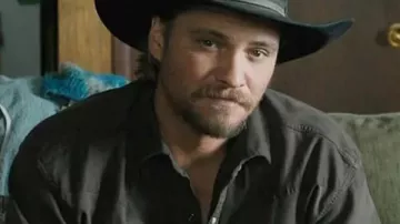 Marshals Kayce Dutton Black Denim Western Shirt worn by Kayce Dutton (Luke Grimes) as seen in Marshals (S01E04)