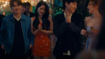 Carolina Herrera Orange Butterfly Applique Mini Dress worn by Dae Heon Kim(Choi Min-young) as seen in XO, Kitty (S03E08)
