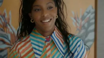 Shrinking S03 Jessica Williams Rainbow Striped Shirt (Punkie Johnson) in Shrinking