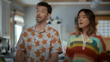 Paul Smith Pale Blue Orange 'Gentian Flower' Print Shor worn by Brian (Michael Urie) as seen in Shrinking(S03E10)