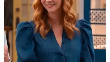 Le retour de la saison 3 Lisa Kudrow chemise en jean sans col