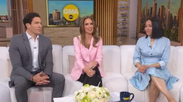 Alice + Olivia Lucy Roll Cuff Mini Dress vestido por Stephanie Ramos visto en Good Morning America el 2 de abril de 2026