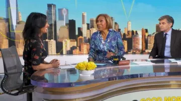 Vestido de tul floral Fuzzi llevado por Tara Narula visto en Good Morning America el 2 de abril de 2026