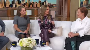 Mini vestido de espina de pescado que lleva Ginger Zee tal como se ve en Good Morning America el 6 de abril de 2026